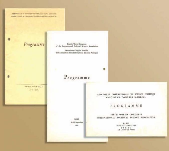 5XWorld Congress Programs. Stockholm – 21-28 August 1955, Rome – 16-20 September 1958, Paris – 26-30 September 1961