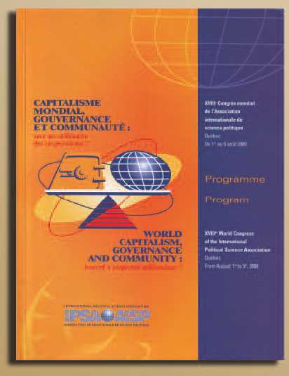 Program of the XVIIIth 5XWorld Congress, Québec City, Québec – 1-5 August 2000